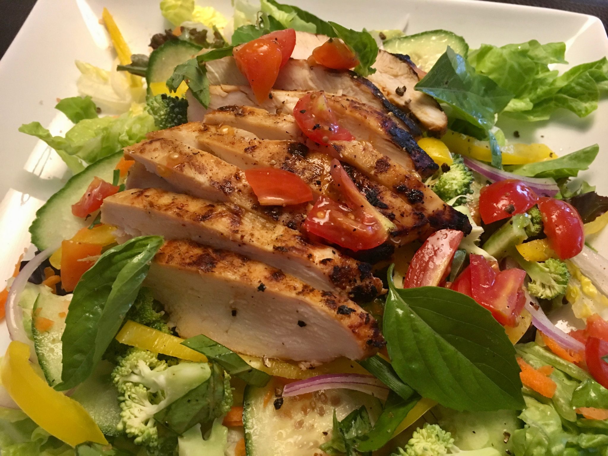 Thai Red Curry Grilled Chicken Salad with Lime Ginger Dressing